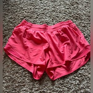 Pink lululemon hotty hot shorts